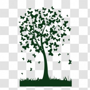 Butterfly Tree Clip Art - Flora - Color Transparent PNG