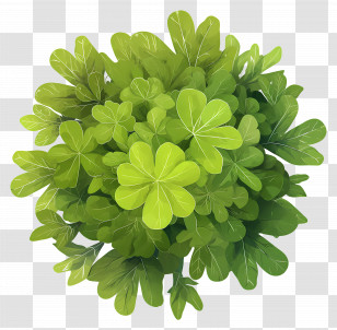 Tree Top View - Lush Green Clover Leaves Illustration Transparent PNG
