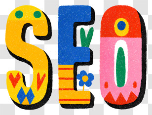 Word Seo - Colorful SEO Letters Illustration Transparent PNG