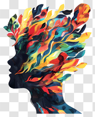 Mental Health - Abstract Colorful Silhouette Art Transparent PNG