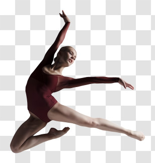 Ballet Dancer - Graceful Dancer In Mid-Air Leap Transparent PNG