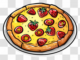 Hawaiian Pizza - Delicious Pizza With Tomatoes Transparent PNG