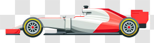 Cadillac F1 - Red And White Race Car Transparent PNG