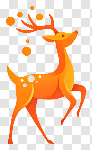 Reindeer Logo - Orange Deer Graphic Transparent PNG