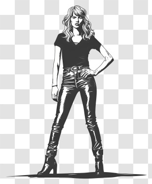 Taylor Swift Silhouette - Stylish Woman In Black Transparent PNG