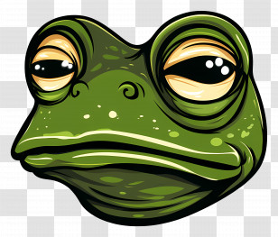 Pepe The Frog - Cartoon Green Frog Face Illustration Transparent PNG