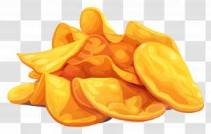 Chips - Pile Of Golden Potato Chips Transparent PNG