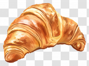 Croissant - Golden Croissant Illustration Transparent PNG