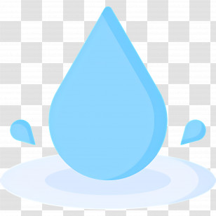 Water Drop - Blue Water Drop In Minimalist Style Transparent PNG