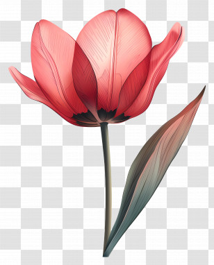 Flower - Red Tulip Flower Illustration Transparent PNG
