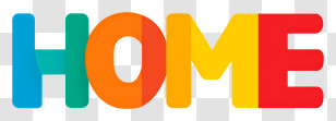 Home Logo - Colorful HOME Lettering Transparent PNG