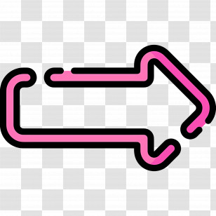 Neon Arrow - Stylistic Rightward Pink Arrow Icon Transparent PNG