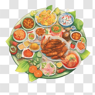 Malay Cuisine
 - Assorted Food Platter Transparent PNG