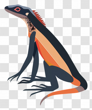 Lizard - Stylized Lizard Illustration With Vibrant Colors Transparent PNG