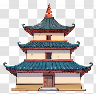 Pagoda - Traditional Asian Pagoda Illustration Transparent PNG