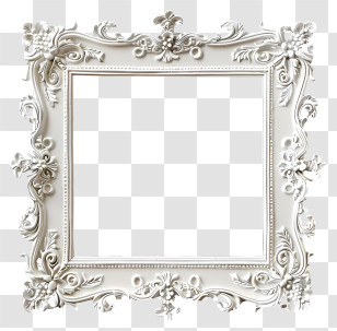 Photo Frame - Elegant Decorative Silver Frame Transparent PNG