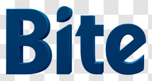 Bite Logo - 3D Blue 'Bite' Wordmark Transparent PNG