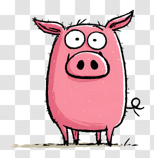 Cartoon Pig - Cartoon Pink Pig Transparent PNG