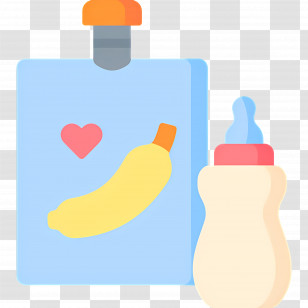Baby Food - Baby Food Pouch With Bottle Illustration Transparent PNG