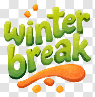 Winter Break - Winter Break Colorful Typography Transparent PNG