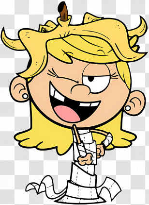 The Loud House - Cartoon Girl With Toilet Paper Winking Transparent PNG