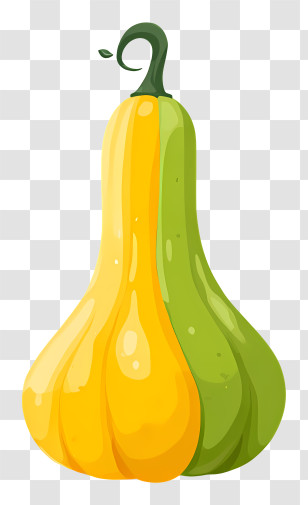 Elongated Gourd - Two-Tone Squash Vegetable Transparent PNG