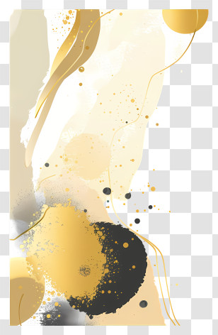Gold Background - Abstract Art With Gold And Black Elements Transparent PNG