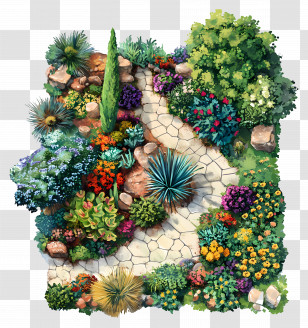 Garden Top View - Beautiful Garden Path Transparent PNG