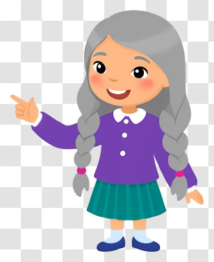 Woman Holding A Heart - Pointing Girl With Braided Hair Transparent PNG