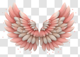 Soft Pink Element - Pink Feather Wings Pair Transparent PNG