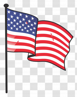 Memorial Day - American Flag With Stars And Stripes Transparent PNG