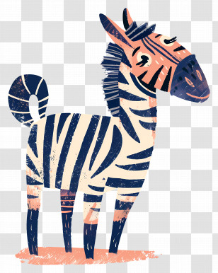 Zebra - Playful Cartoon Zebra Illustration Transparent PNG