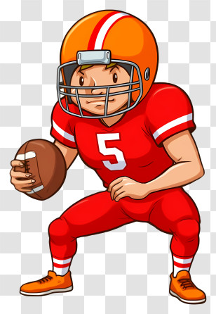 American Football Player - Football Player In Red Uniform Transparent PNG