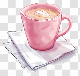 Pink Mug - Pink Cup With Hot Drink Illustration Transparent PNG