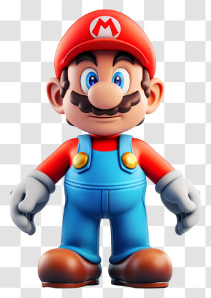 Mario - Playful Cartoon Character With Red Hat Illustration Transparent PNG