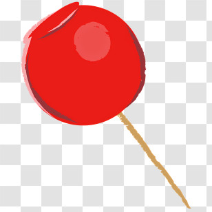 Icon - Red Candy Apple On Stick Illustration Transparent PNG
