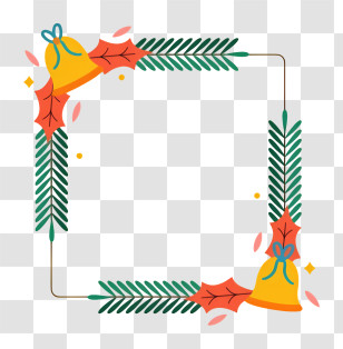 Christmas Decorations - Christmas Frame With Bells Transparent PNG