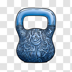 Kettlebell
 - Patterned Blue Kettlebell Illustration Transparent PNG