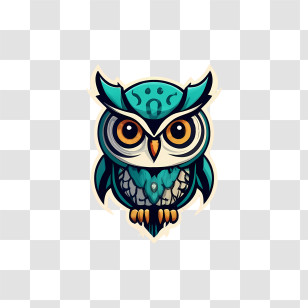 Owl Logo - Colorful Cartoon Owl Art Illustration Transparent PNG