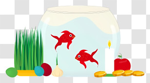 Fish Bowl - Goldfish In Bowl With Candle And Coins Transparent PNG