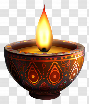 Diwali Lantern - Decorative Oil Lamp With Traditional Patterns Transparent PNG
