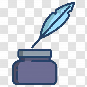 Feather Ink - Ink Bottle With Quill Transparent PNG
