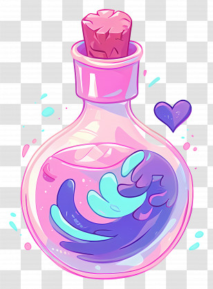 Love Potion - Magic Potion With Heart And Swirl Transparent PNG