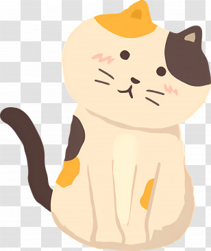 Cartoon Cat - Cute Calico Cat Illustration Transparent PNG