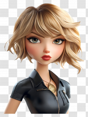 Taylor Swift - Stylish Blonde Animated Character Design Transparent PNG