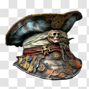 Pirate Cap - Decorative Pirate Hat With Skull Design Transparent PNG
