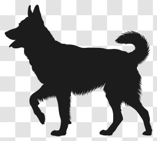 Dog Silhouette - Black Dog Silhouette In Walking Posture Transparent PNG