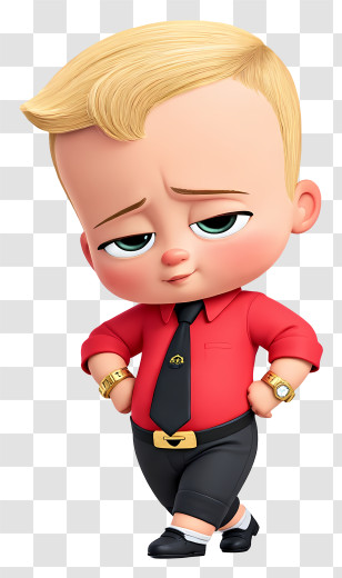 Boss Baby - Cartoon Baby In Red Shirt Transparent PNG