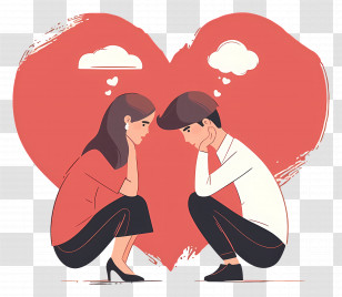 Couple Divorce - Couple In Love With Heart Transparent PNG