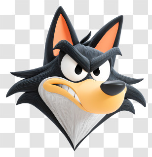 Wolf Mascot Logo - Cartoon Wolf With Snarl Transparent PNG